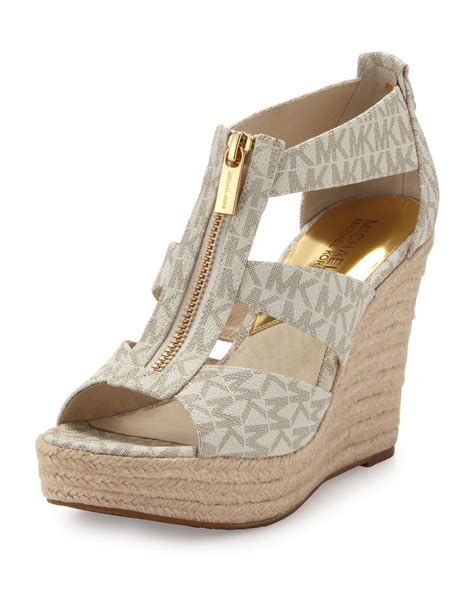 michael kors wedge sandals with zipper|michael kors silver wedge sandals.